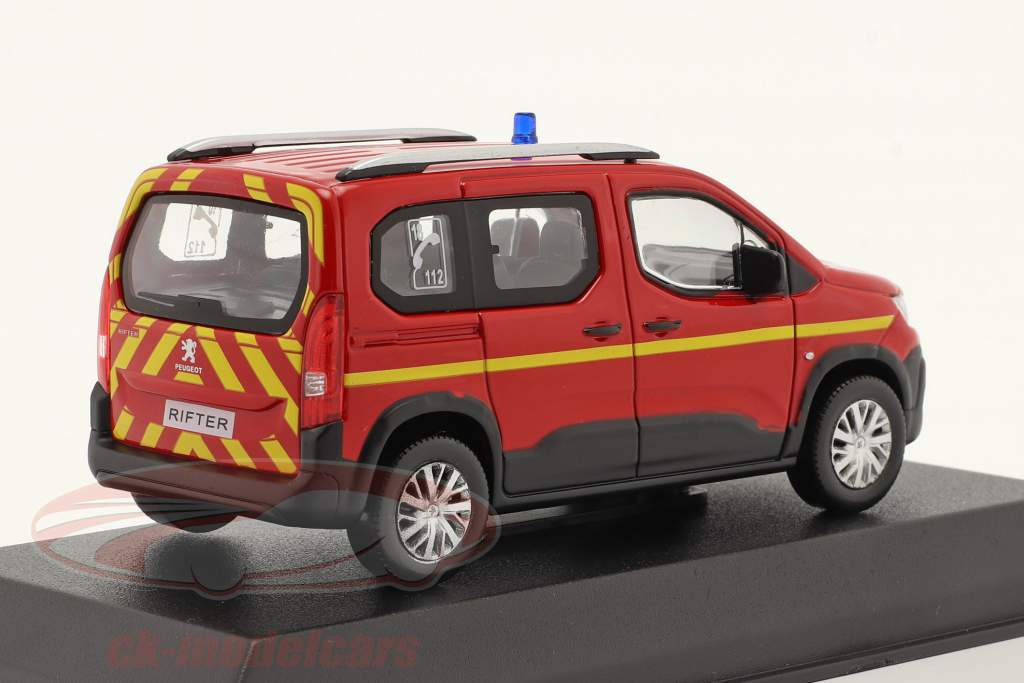 Peugeot Rifter Fire Department year 2019 red 1:43 Norev