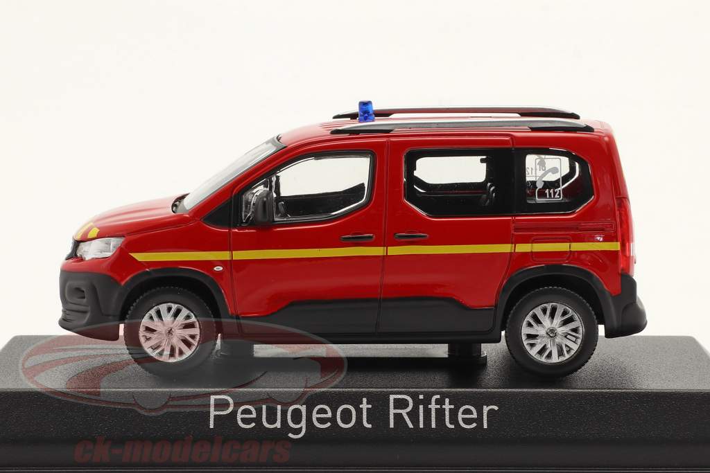 Peugeot Rifter cuerpo de Bomberos Año de construcción 2019 rojo 1:43 Norev