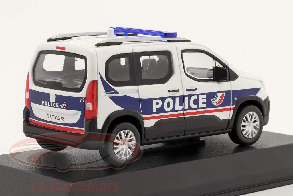 Peugeot Rifter Police Nationale 2019 hvid / blå 1:43 Norev