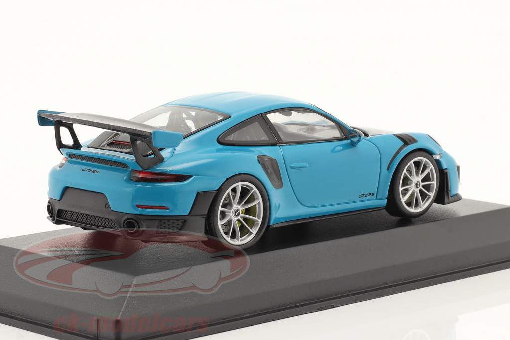 Porsche 911 (991 II) GT2 RS 2018 Miami blå / sølv fælge 1:43 Minichamps