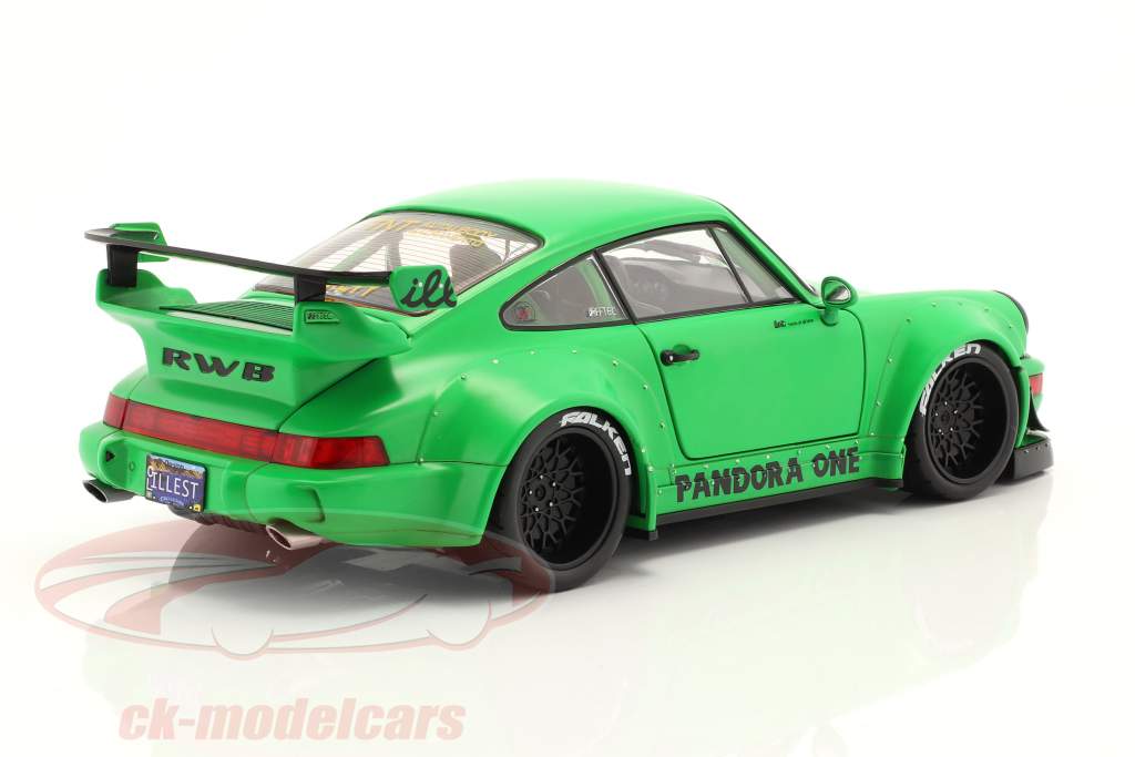 Porsche 911 (964) RWB Rauh-Welt Pandora One Byggeår 2011 grøn 1:18 Solido