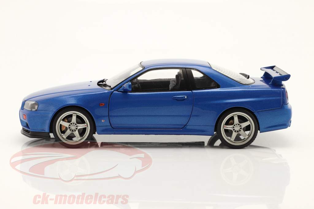 Nissan Skyline GT-R (R34) Construction year 1999 blue metallic 1:18 Solido