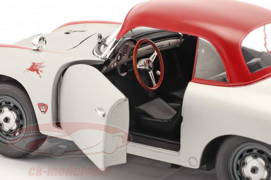 Porsche 356 Speedster Outlaw Hardtop sølvgrå / Rød 1:18 Schuco