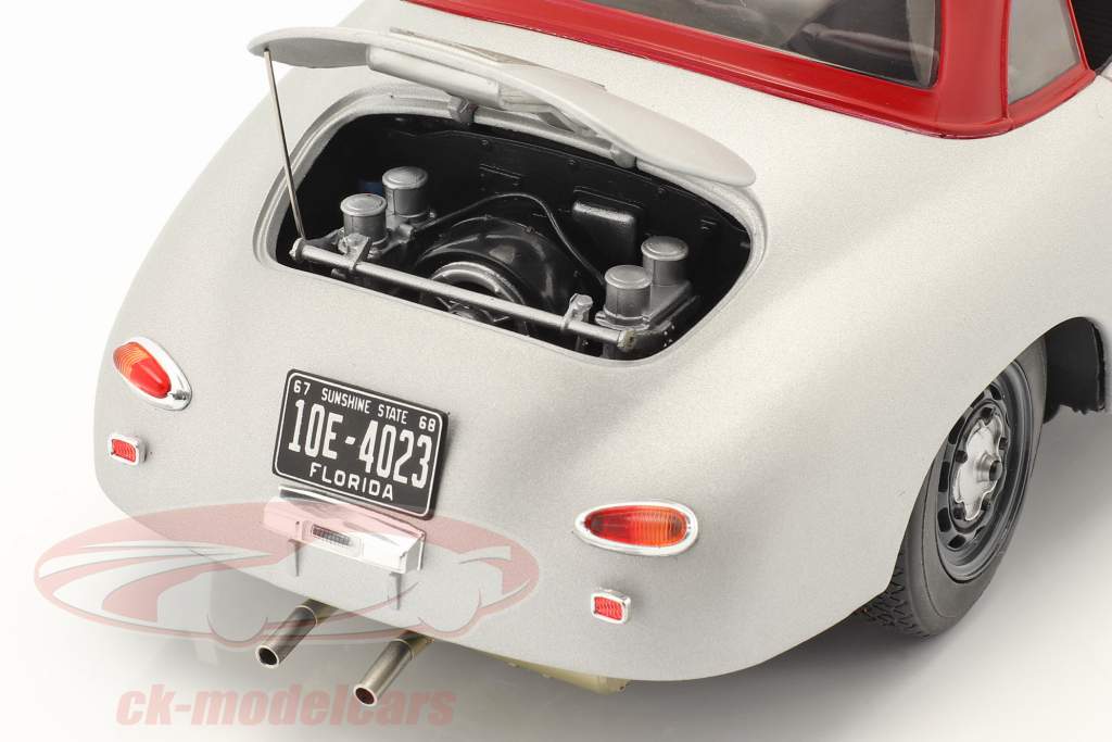 Porsche 356 Speedster Outlaw Hardtop Gris plateado / rojo 1:18 Schuco