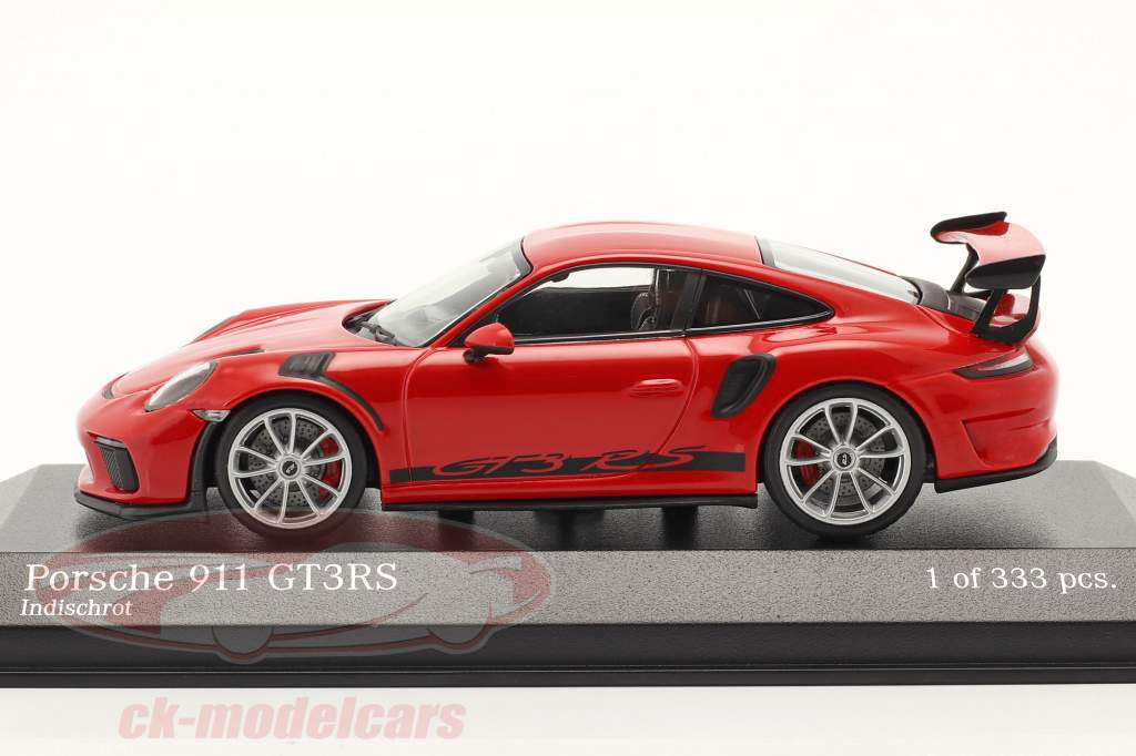 Porsche 911 (991 II) GT3 RS 2018 guardias rojo / plata llantas 1:43 Minichamps