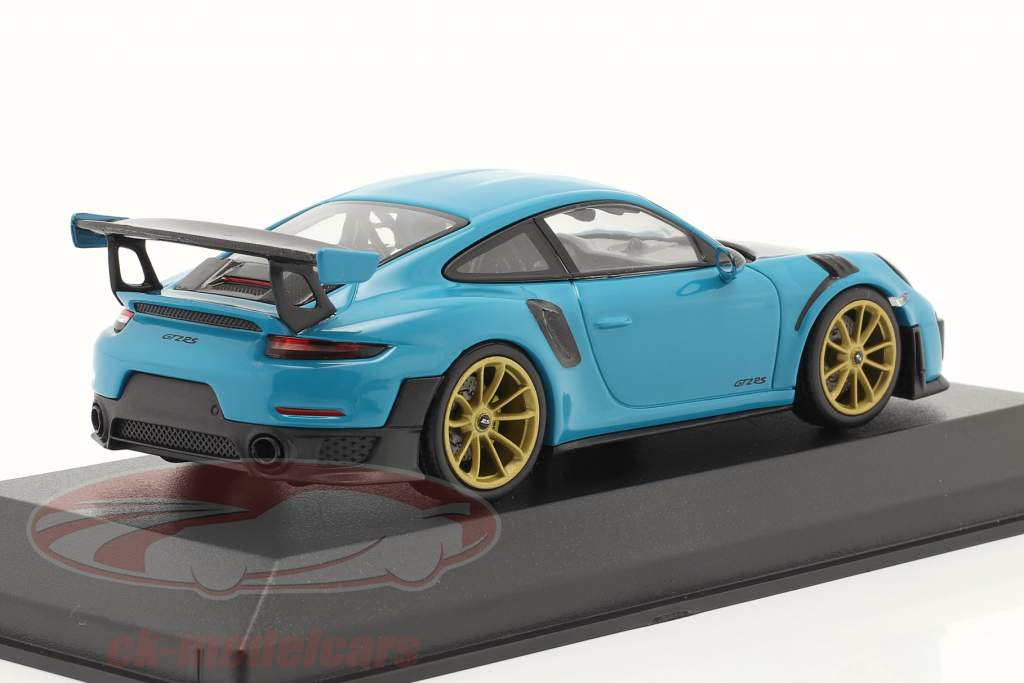 Porsche 911 (991 II) GT2 RS 2018 Miami blue / golden rims 1:43 Minichamps