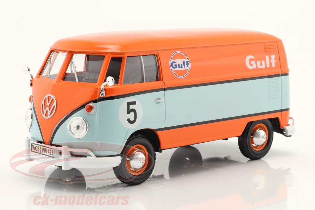 Volkswagen VW Type 2 (T1) Delivery Van #5 Gulf light blue / orange 1:24 MotorMax