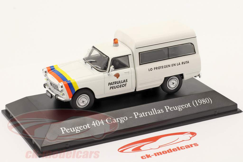 Peugeot 404 Cargo Patrullas Année de construction 1980 blanche 1:43 Hachette