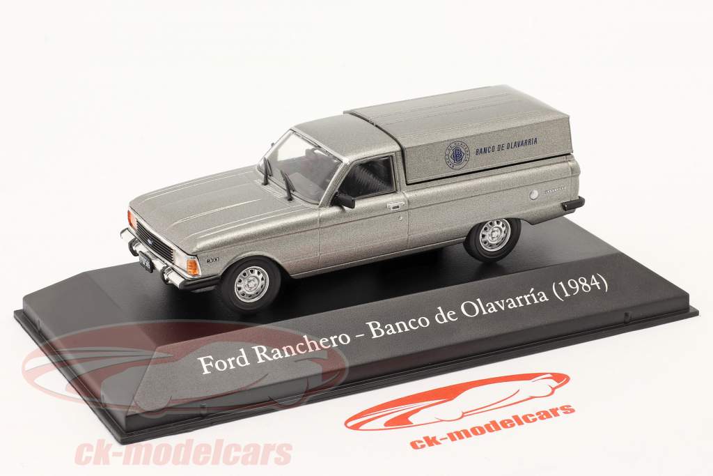 Ford Ranchero Banco de Olavarria 1984 cinza prateado metálico 1:43 Hachette