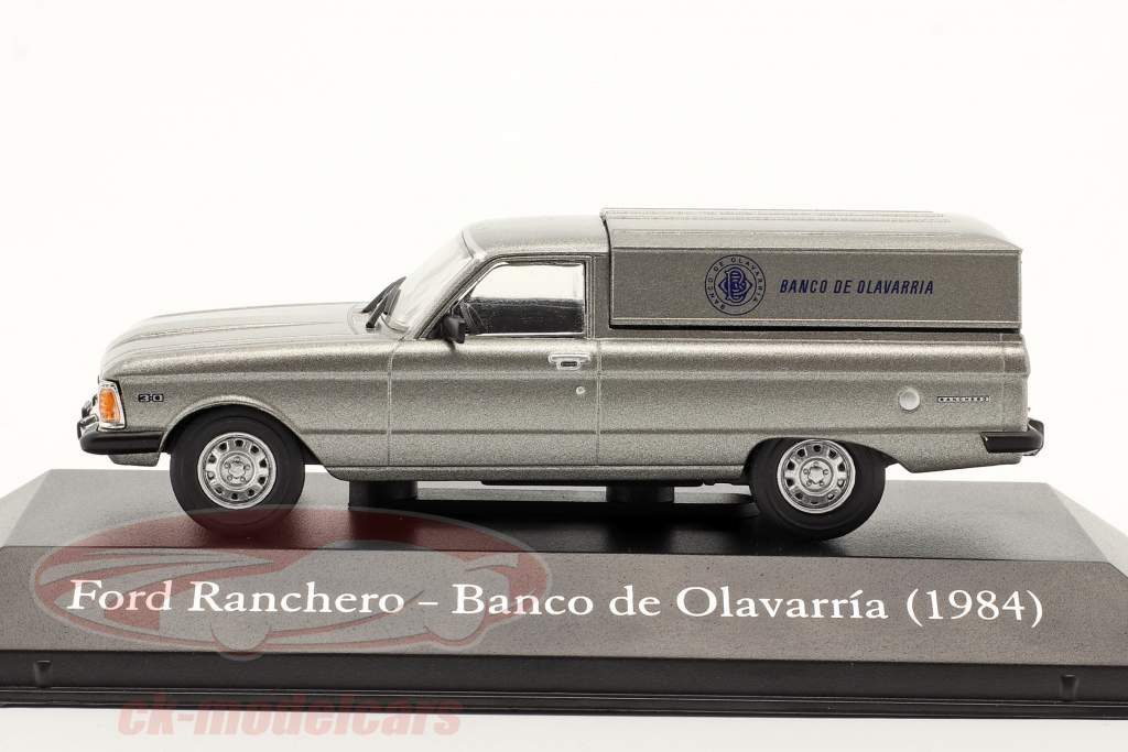 Ford Ranchero Banco de Olavarria 1984 Gris plateado metálico 1:43 Hachette