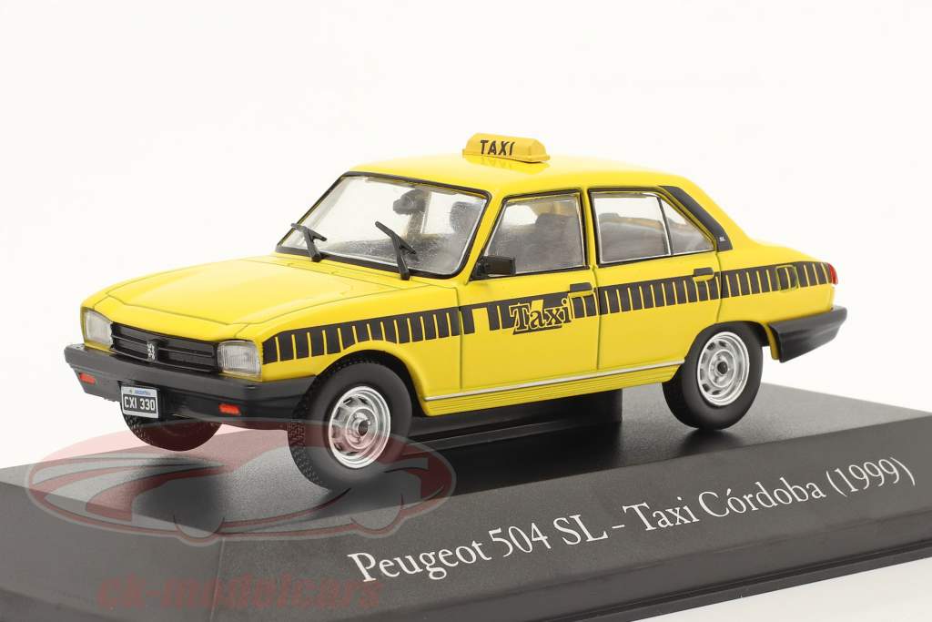 Peugeot 504 SL Taxi Cordoba 1999 jaune / le noir 1:43 Hachette
