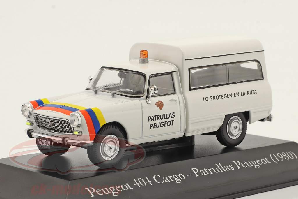 Peugeot 404 Cargo Patrullas year 1980 white 1:43 Hachette