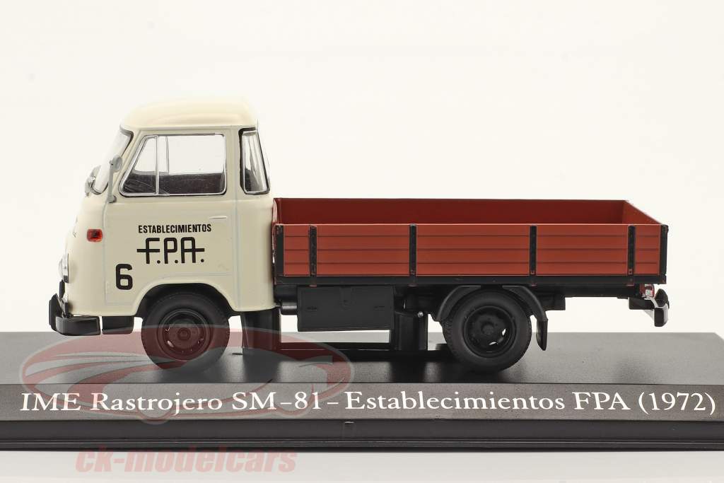 IME Rastrojero SM81 flatbed truck Establecimientos FPA 1972 white 1:43 Hachette