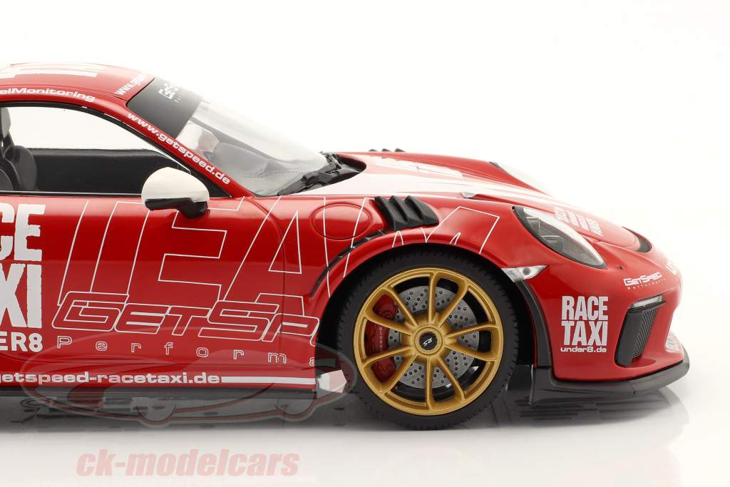 Porsche 911 (991 II) GT3 RS GetSpeed Race Taxi 2019 vagter rød 1:18 Minichamps