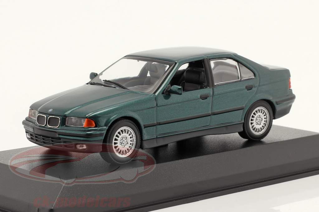 BMW 3-Series (E36) Année de construction 1991 vert foncé métallique 1:43 Minichamps