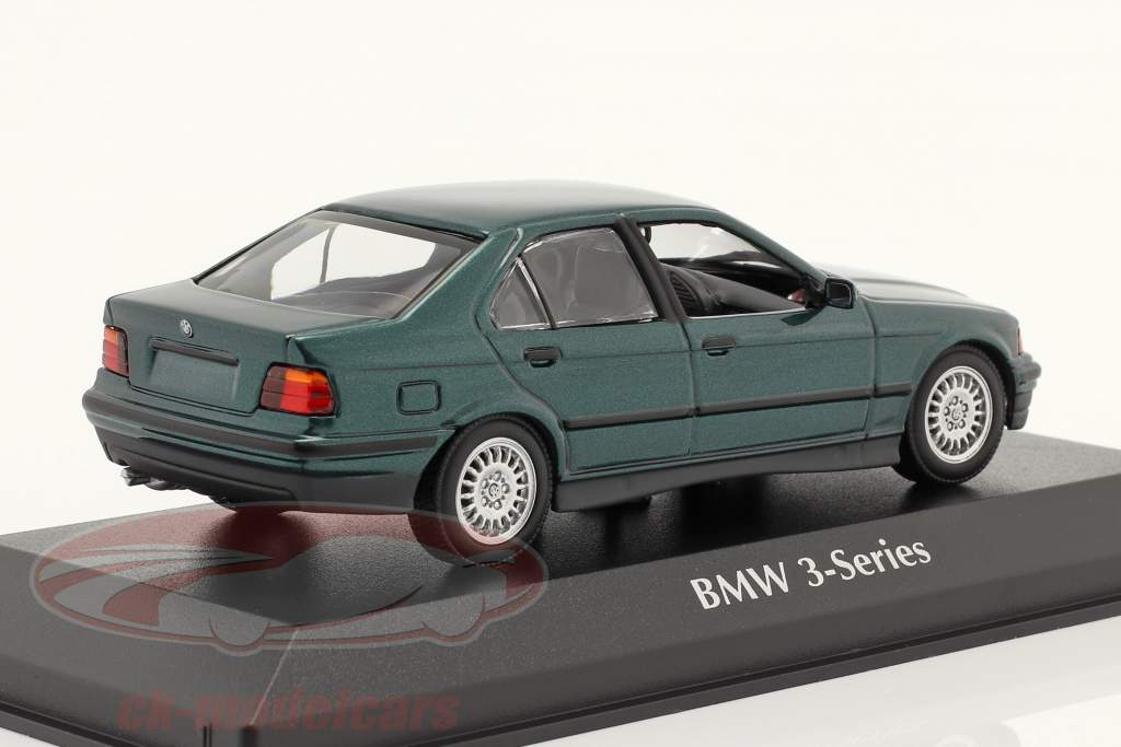 BMW 3-Series (E36) year 1991 dark green metallic 1:43 Minichamps