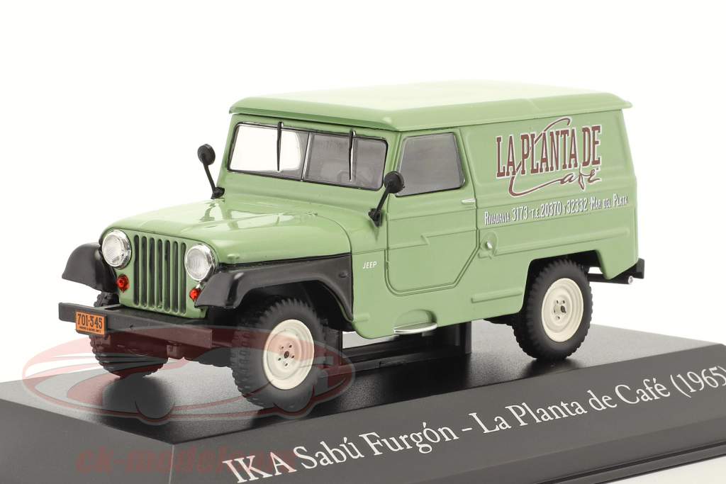 Jeep Willys IKA Sabu Furgon La Planta de Cafe 1965 lysegrøn 1:43 Hachette