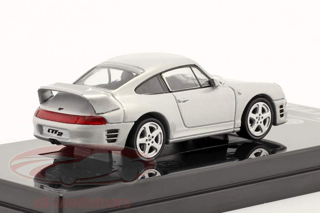 Porsche RUF CTR2 LHD sølv 1:64 Paragon modeller