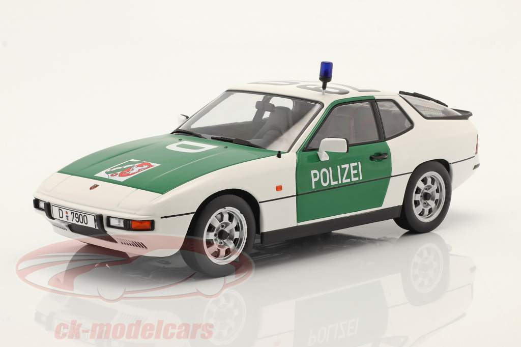 Porsche 924 motorvejspolitiet Düsseldorf 1985 grøn / hvid 1:18 KK-Scale