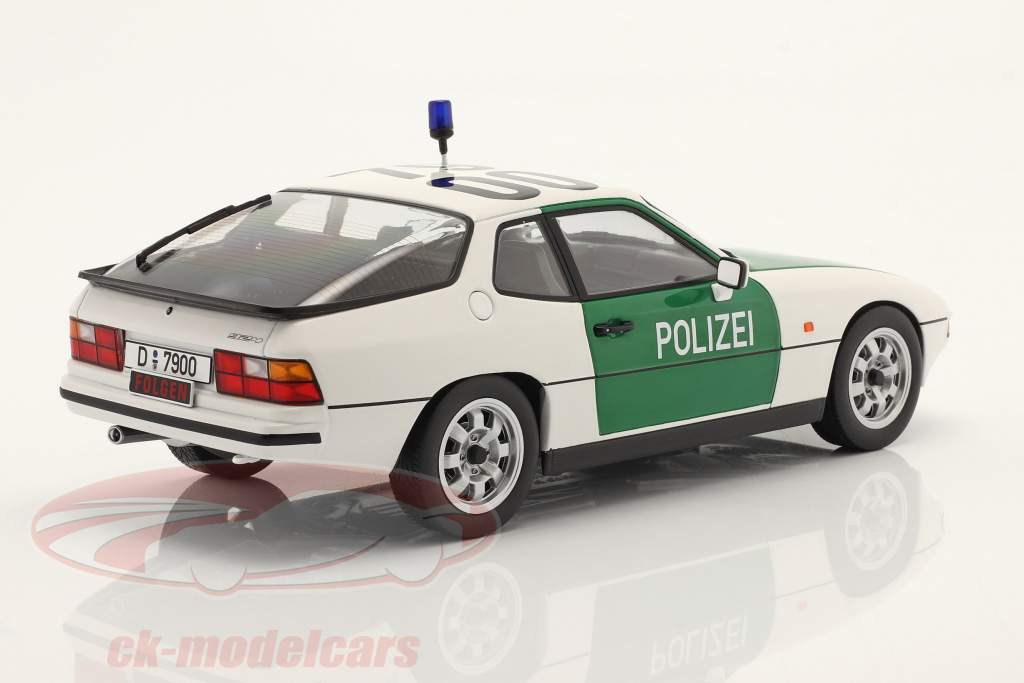 Porsche 924 motorvejspolitiet Düsseldorf 1985 grøn / hvid 1:18 KK-Scale
