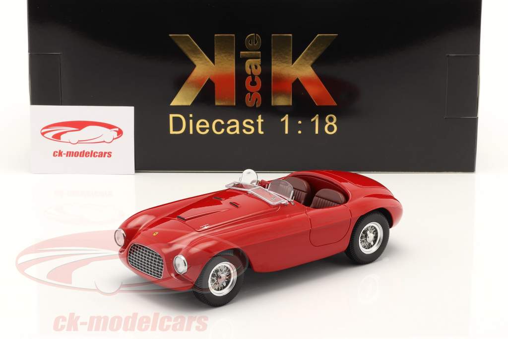 Ferrari 166 MM Barchetta Byggeår 1949 Rød 1:18 KK-Scale