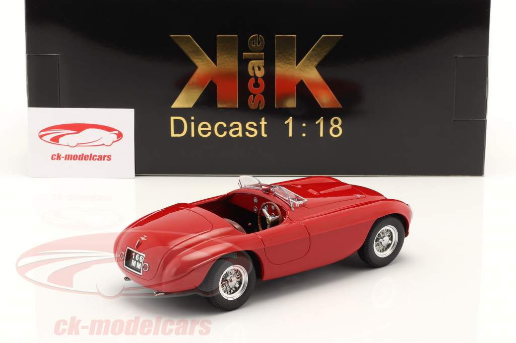 Ferrari 166 MM Barchetta Année de construction 1949 rouge 1:18 KK-Scale