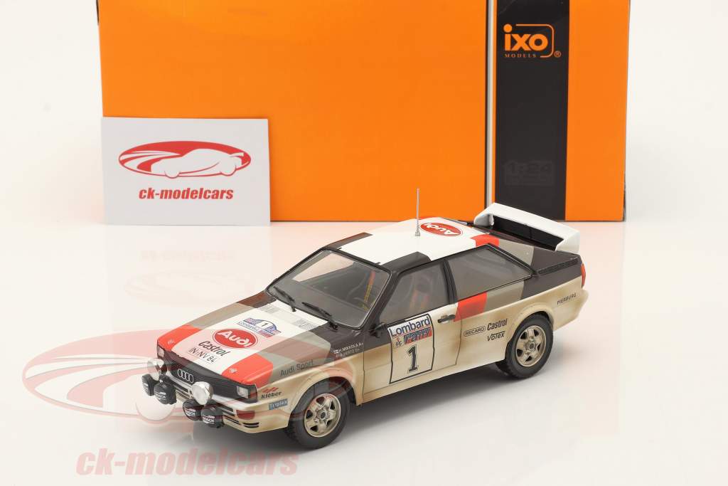 Audi quattro A1 #1 vinder Lombard RAC Rallye 1982 Mikkola, Hertz 1:24 Ixo