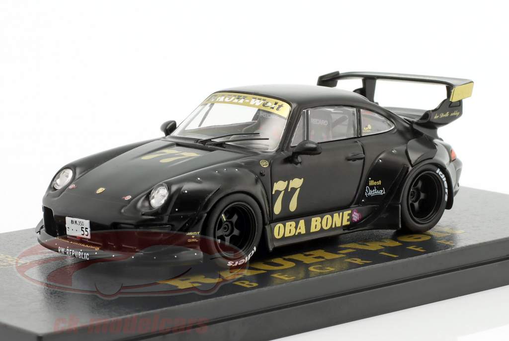 Porsche 911 (993) RWB Rauh-Welt Oba Bone #77 le noir 1:43 Tarmac Works