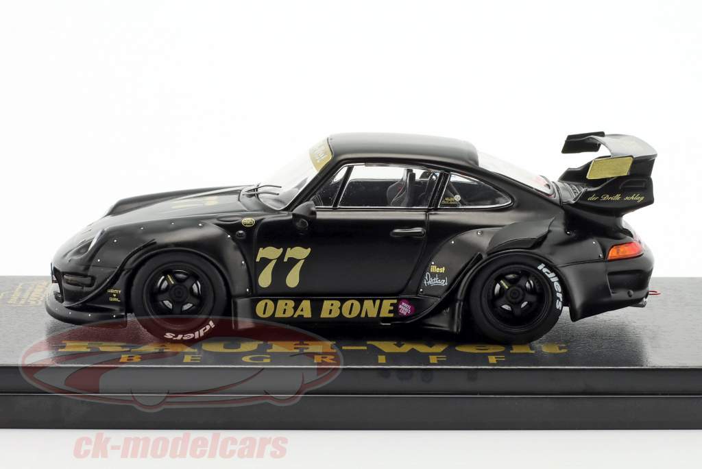 Porsche 911 (993) RWB Rauh-Welt Oba Bone #77 negro 1:43 Tarmac Works