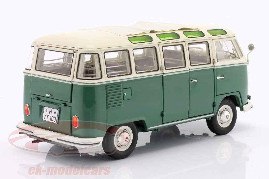 Volkswagen VW Bulli T1b (Typ 2) Samba green / white 1:18 Schuco