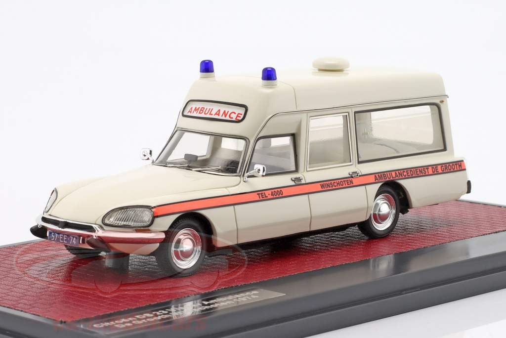 Citroen DS 23 Visser Ambulance De Grooth Winschoten 1974 White 1:43 Matrix