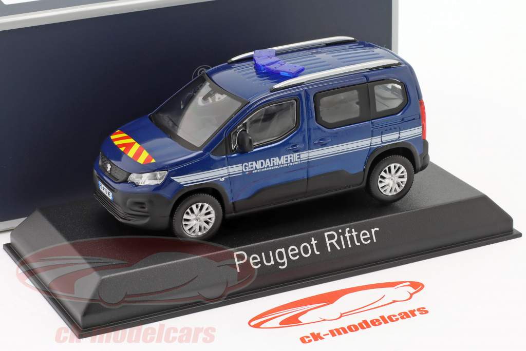 Peugeot Rifter Gendarmerie Byggeår 2019 blå 1:43 Norev