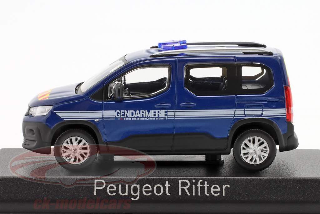 Peugeot Rifter Gendarmerie Año de construcción 2019 azul 1:43 Norev