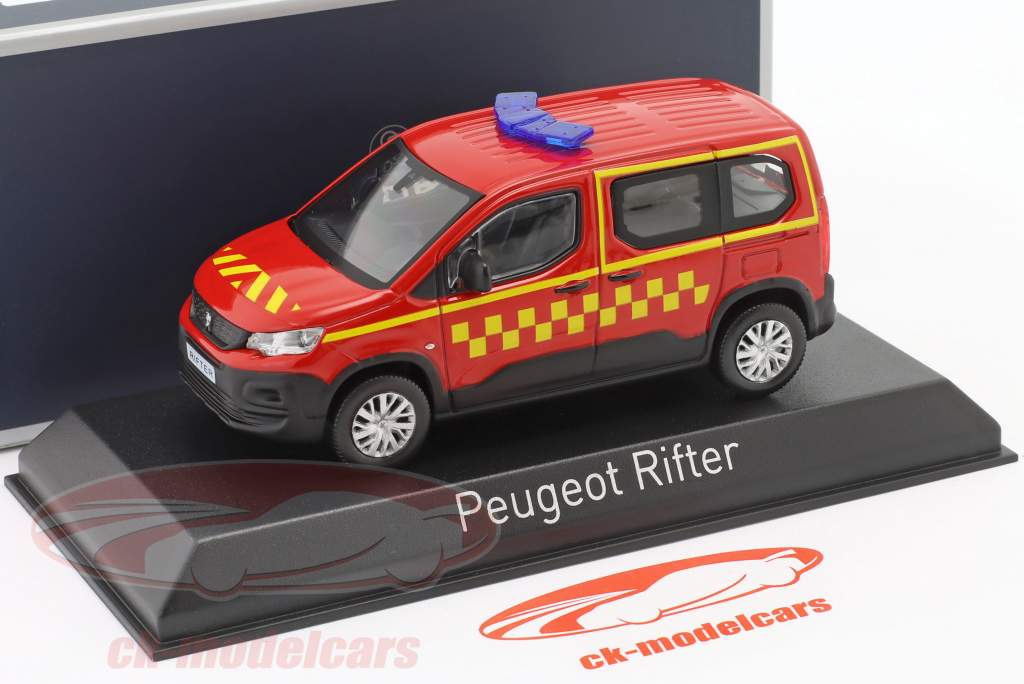 Peugeot Rifter Pompiers 2019 rouge / Jaune 1:43 Norev