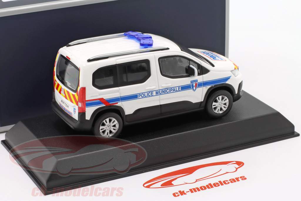 Peugeot Rifter Police Municipale 2019 hvid / blå 1:43 Norev