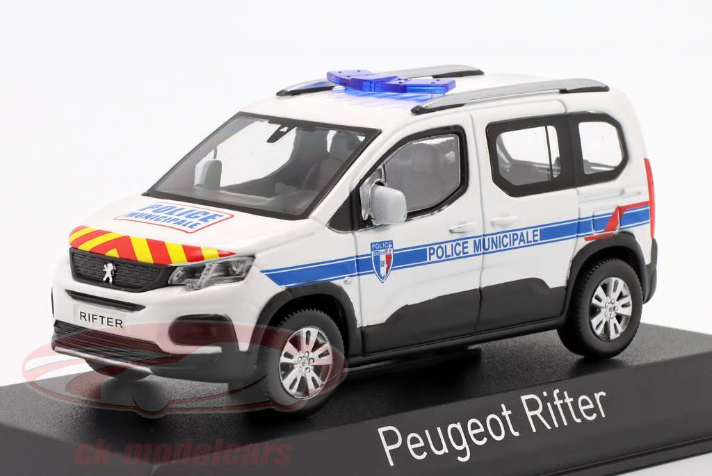 Peugeot Rifter Police Municipale 2019 white / blue 1:43 Norev