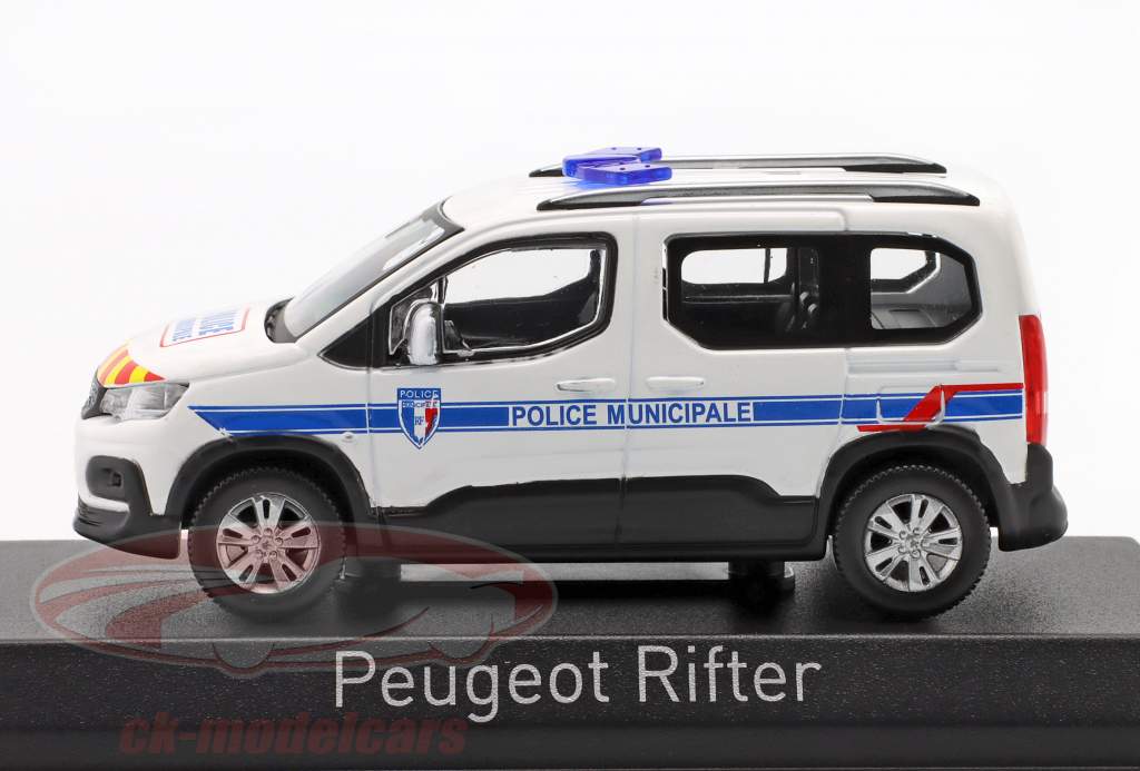 Peugeot Rifter Police Municipale 2019 Blanco / azul 1:43 Norev