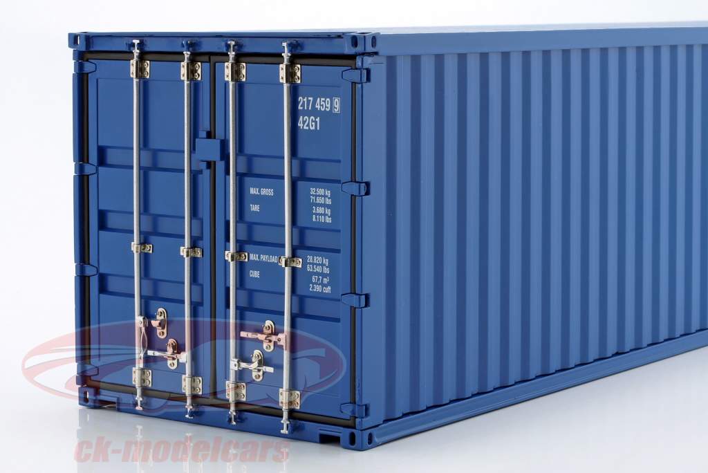 40 FT contenedor marítimo azul 1:18 NZG