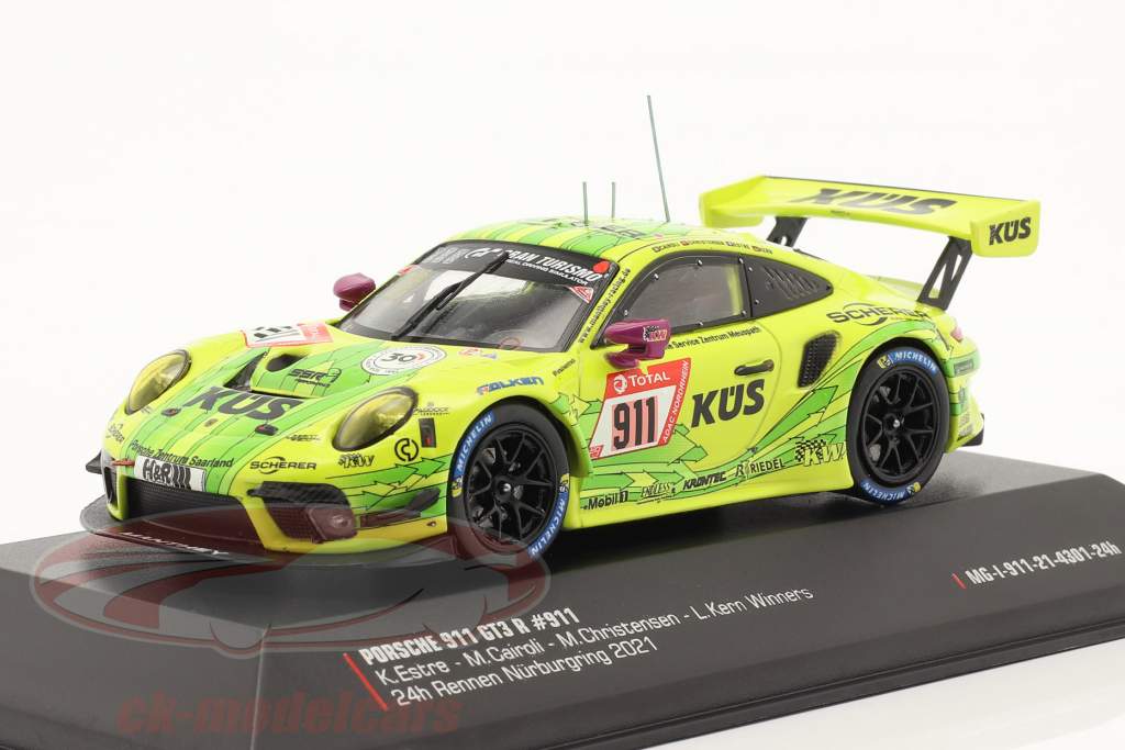 Porsche 911 GT3 R #911 vinder 24h Nürburgring 2021 Manthey Grello 1:43 Ixo