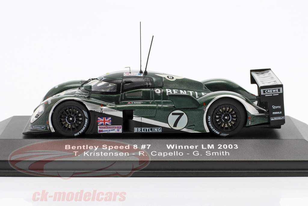 Bentley Speed 8 #7 ganador 24h LeMans 2003 Kristensen, Capello, Smith 1:43 Ixo