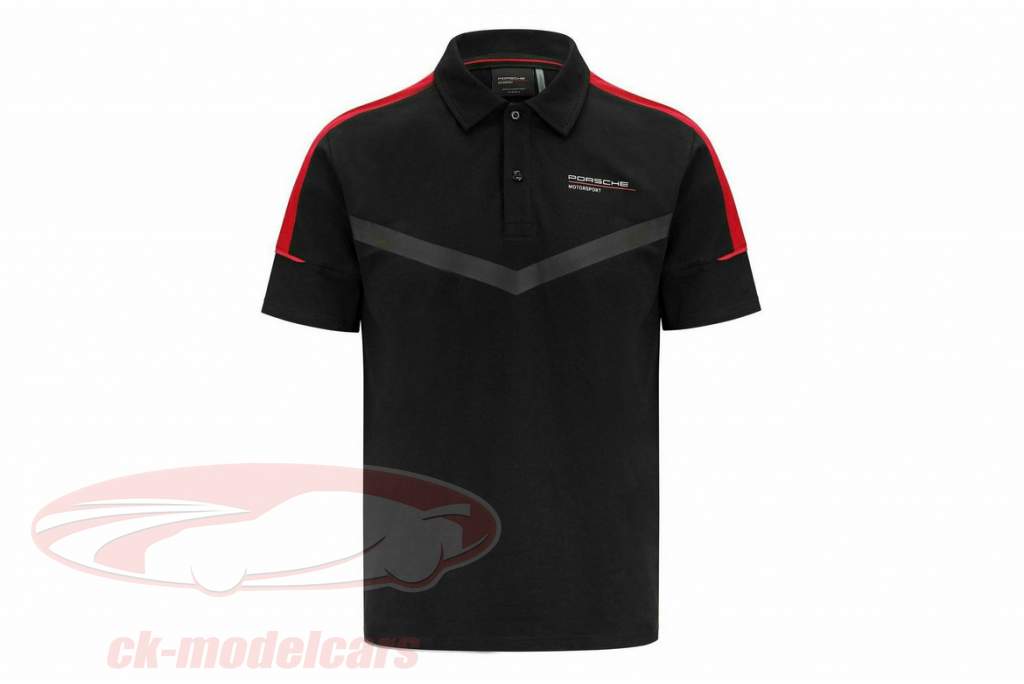 Herren Polo-Shirt Porsche Motorsport 2021 Logo schwarz / rot