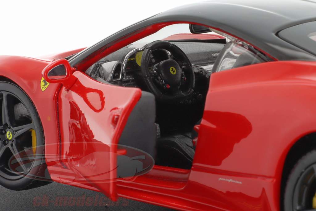 Ferrari 458 Italia Año de construcción 2009 rojo / negro 1:24 Bburago