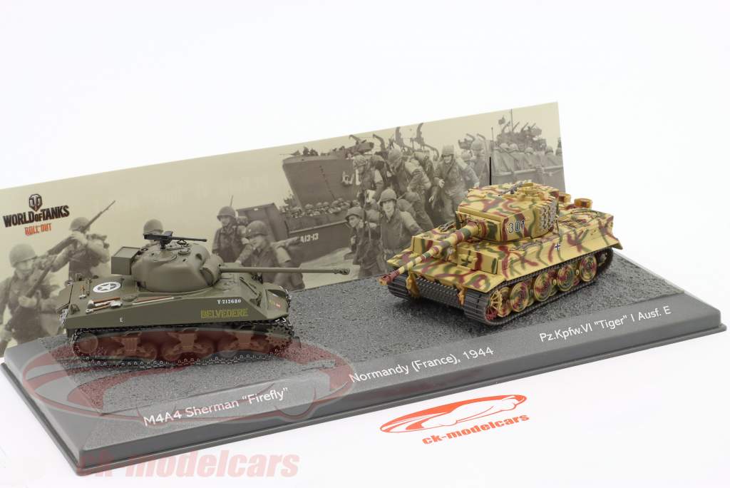 Tank Set: M4A4 Sherman Firefly & Pz.Kpfw.VI Tiger I / Normandy 1944 1:72 Hachette