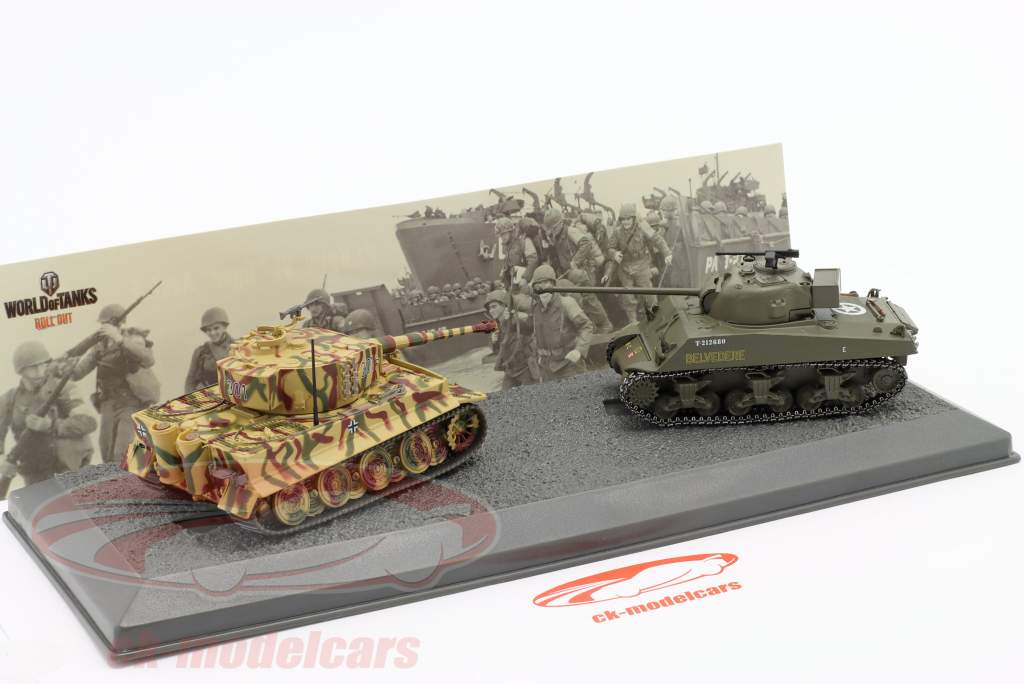 ensemble de réservoir M4A4 Sherman Firefly & Pz.Kpfw.VI Tiger I / la Normandie 1944 1:72 Hachette