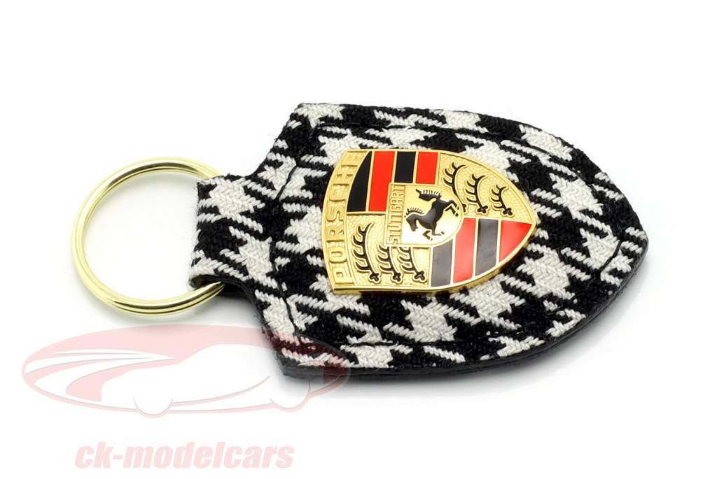 Porsche nøglering Pepita sæde stof Med badge