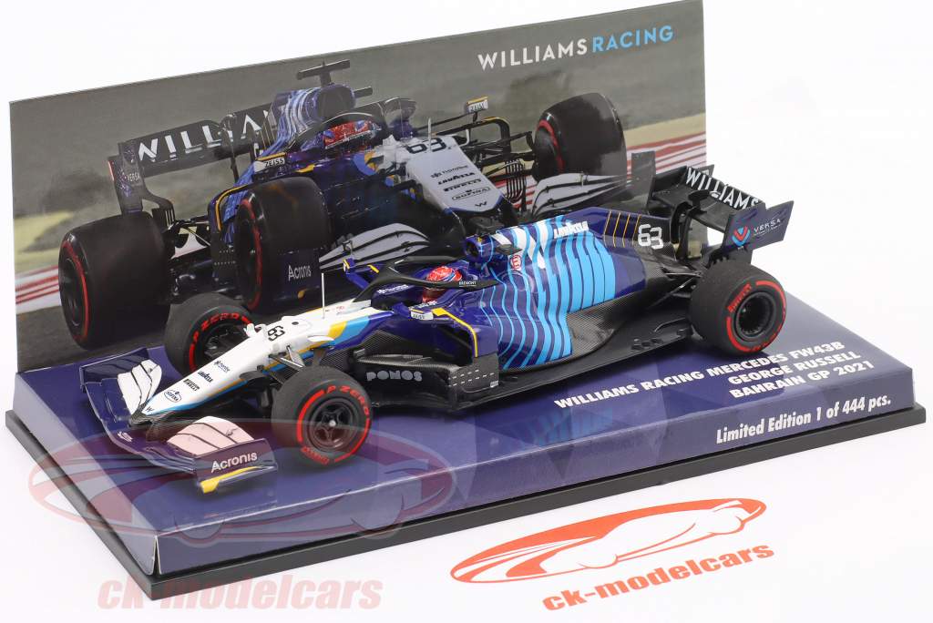 George Russell Williams FW43B #63 Baréin GP fórmula 1 2021 1:43 Minichamps