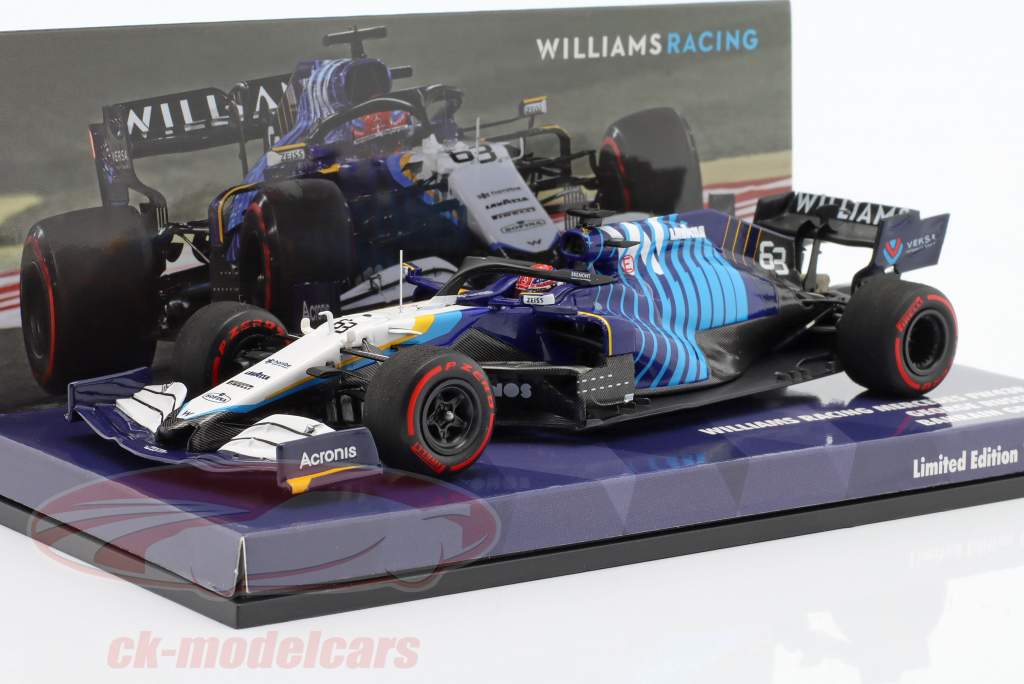 George Russell Williams FW43B #63 Bahrain GP formel 1 2021 1:43 Minichamps