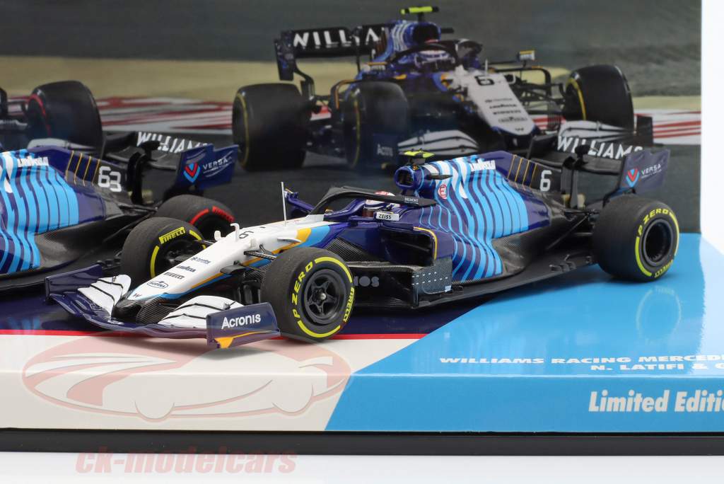 Russell #63 & Latifi #6 2-Car Set Williams FW43B fórmula 1 2021 1:43 Minichamps