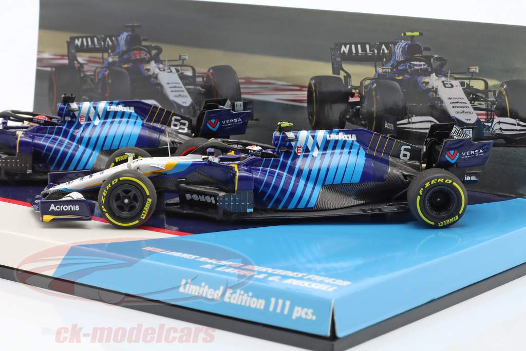 Russell #63 & Latifi #6 2-Car Set Williams FW43B formula 1 2021 1:43 Minichamps