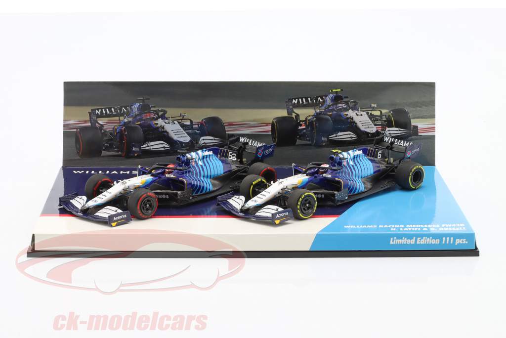 Russell #63 & Latifi #6 2-Car Set Williams FW43B Formel 1 2021 1:43 Minichamps